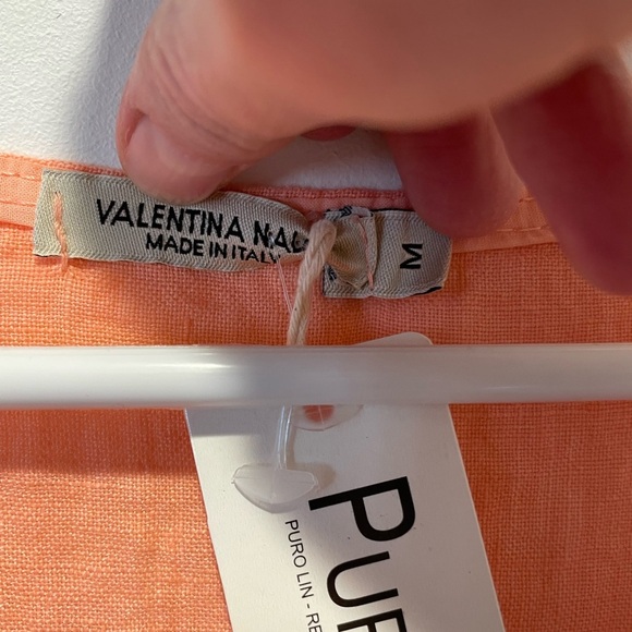 Valentina Naldi Linen Dress with Tassels Peach Size Medium NWT - Picture 6 of 6